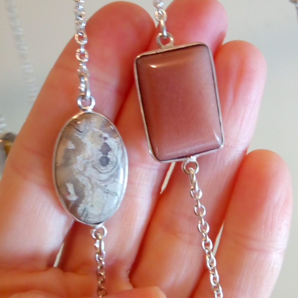 36" multi real stone necklace - Picture 7 of 16